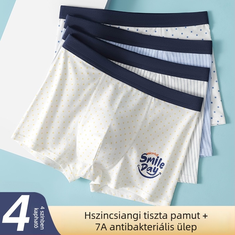 Fiúk pamut boxeralsói közepes–nagy méretben, nyárra