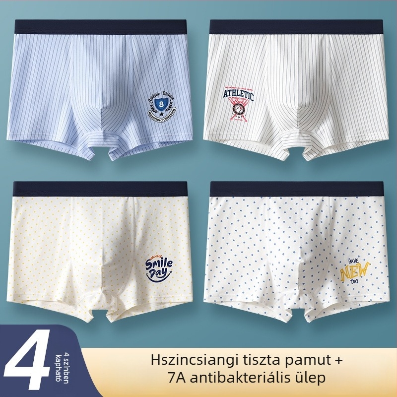 Fiúk pamut boxeralsói közepes–nagy méretben, nyárra