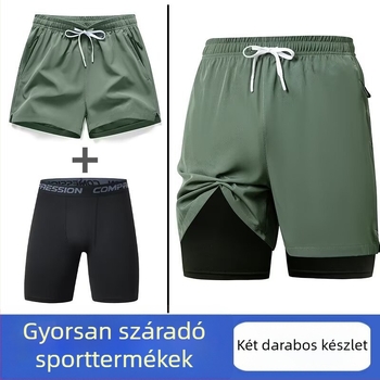 Férfi öt hüvelykes laza sportos rövidnadrág nyárra, 95% poliészter