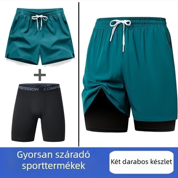 Férfi öt hüvelykes laza sportos rövidnadrág nyárra, 95% poliészter