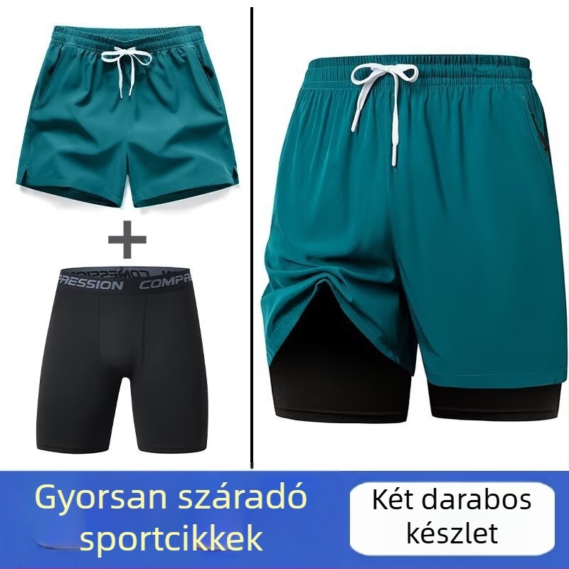 Férfi öt hüvelykes laza sportos rövidnadrág nyárra, 95% poliészter