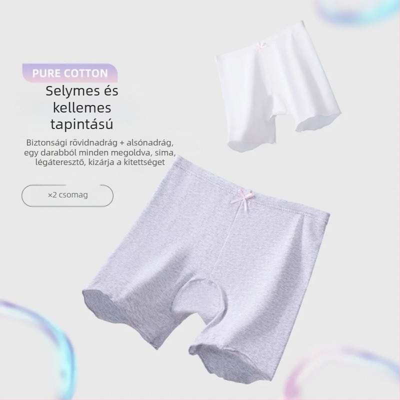 Rouru Lányoknak Pamut Biztonságos Alsónemű, Varratmentes, 95% Pamut, Középmagas Derékú, 3–8 éveseknek