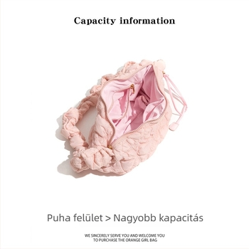 ckkui Hónalj alatti táska felhőpliszírozott dizájnnal, nylon anyagból, friss és édes stílus, 2025 tavasz, mindennapi viseletre