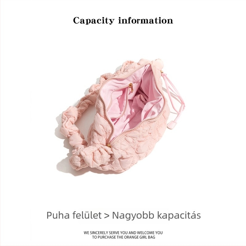 ckkui Hónalj alatti táska felhőpliszírozott dizájnnal, nylon anyagból, friss és édes stílus, 2025 tavasz, mindennapi viseletre