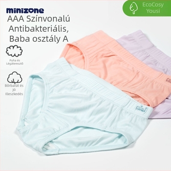 minizone Uniszex gyerek alsónemű — antibakteriális, légáteresztő, Modal anyag (92% viszkóz), 3–8 éveseknek, három darabos készlet