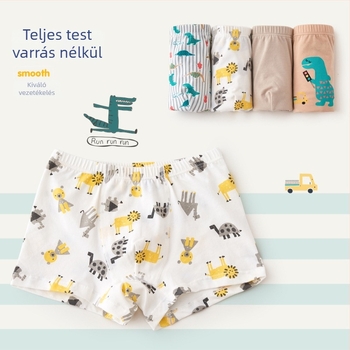 Gyerekeknek pamut boxernadrág fiúknak, középső derekú, 2 darabos készlet, 3–8 éveseknek