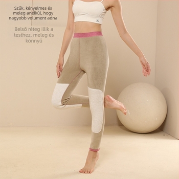 Magas derekú termosz leggings fleece béléssel, vastag, uniszex