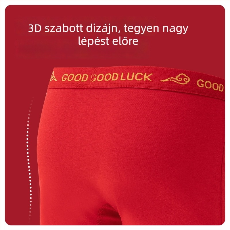 Hongyun gyerekek pamut boxer alsó, Kígyó éve, piros, 3–8 éves fiúk számára (100–140 cm), A osztály