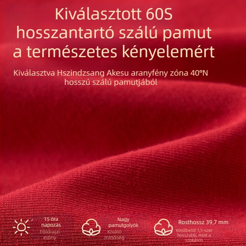 Piros pamut alsónemű lányoknak, 3-8 éveseknek, 95% pamut + 5% elasztán