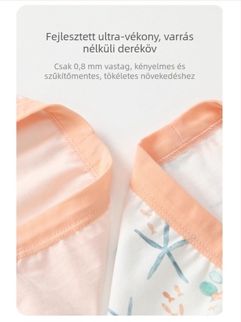 Lányoknak szóló pamut alsónemű, 95% pamut + 5% elasztán, antibakteriális, nedvszívó, légáteresztő, 3–8 éveseknek, 80 db, Santex