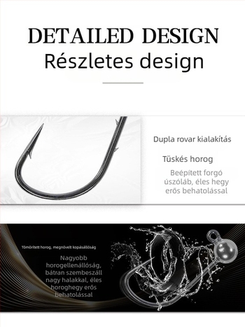 5 db Danqi fából készült wolfrám acél gyökeres horog, Mustad 4X megerősített, bassz és mandarin halak számára