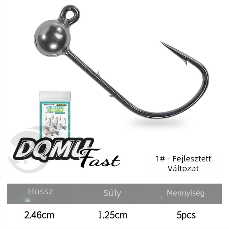 5 db Danqi fából készült wolfrám acél gyökeres horog, Mustad 4X megerősített, bassz és mandarin halak számára