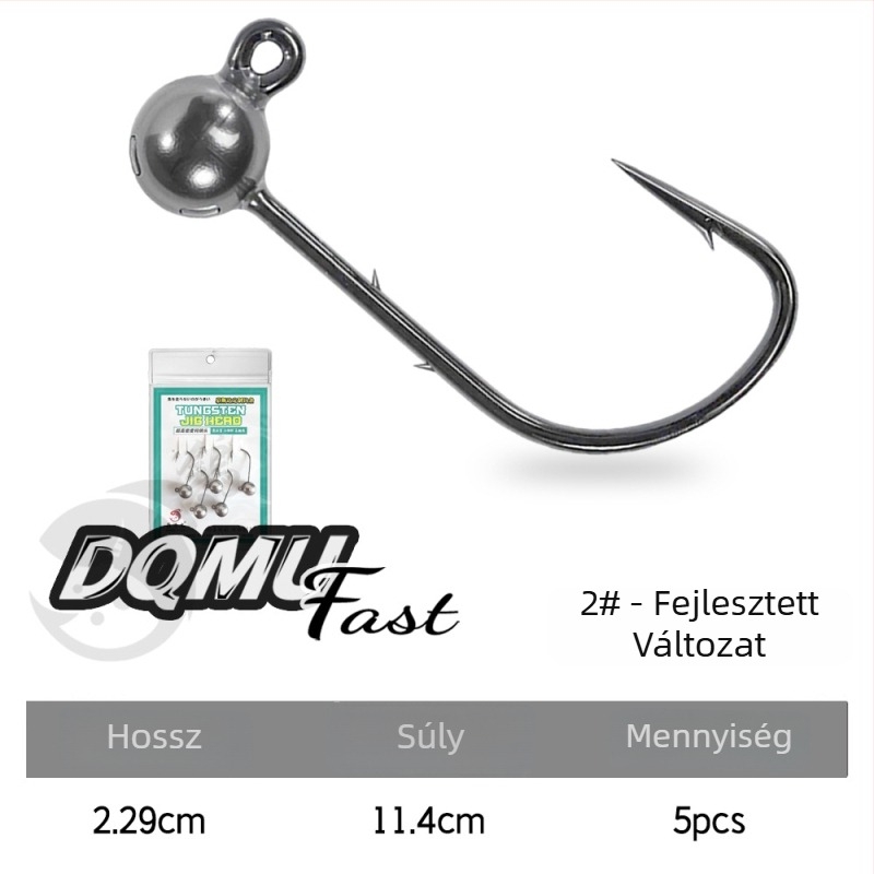 5 db Danqi fából készült wolfrám acél gyökeres horog, Mustad 4X megerősített, bassz és mandarin halak számára
