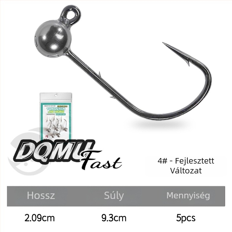 5 db Danqi fából készült wolfrám acél gyökeres horog, Mustad 4X megerősített, bassz és mandarin halak számára