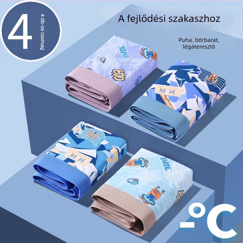 Plusz méretű fiúknak pamut rövidnadrág nyárra Ice Silk anyagból, 8 éves kortól