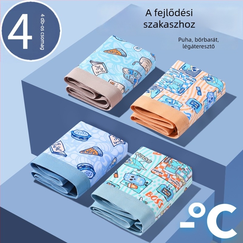Plusz méretű fiúknak pamut rövidnadrág nyárra Ice Silk anyagból, 8 éves kortól