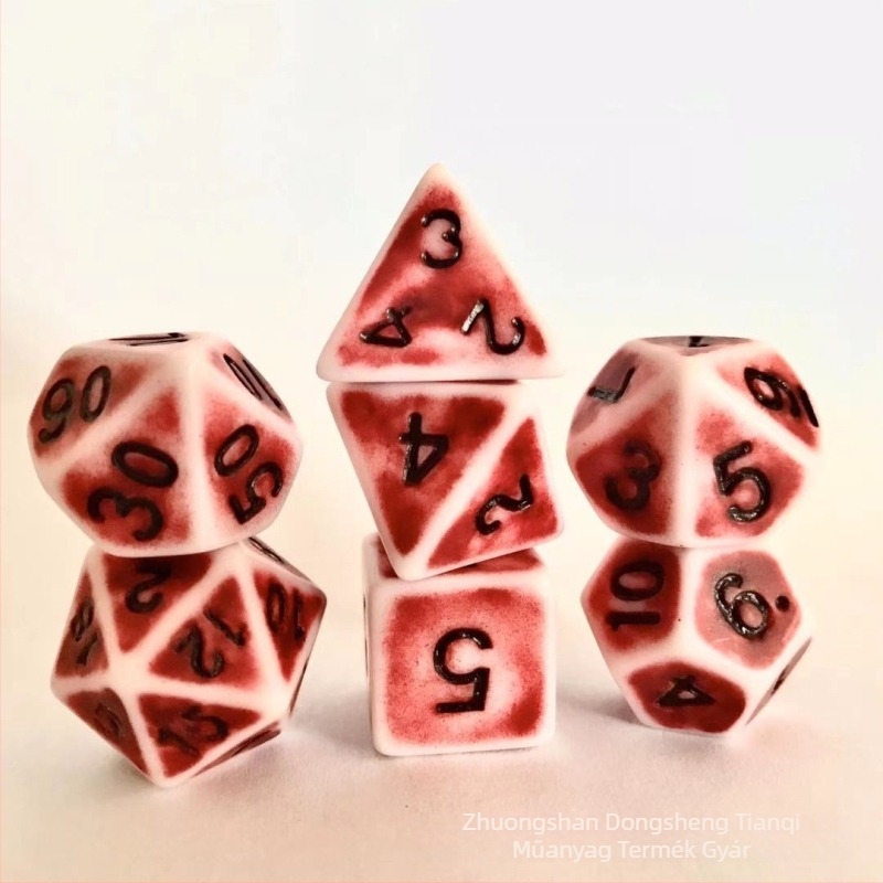 Akril kocka DND-hez – 7 darab, többfelületű