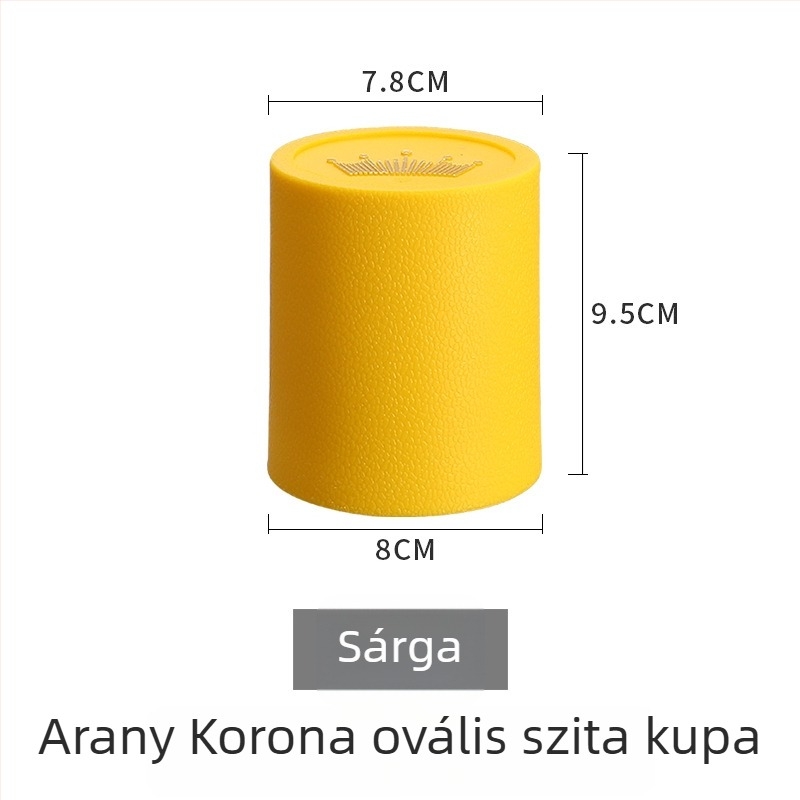 Kockadobókészlet korona ovális szitás pohárral — PP műanyag, kerek sarkok, testre szabható