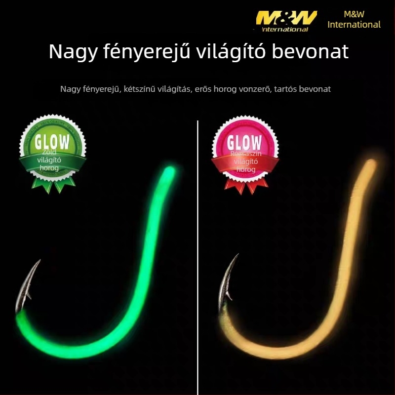 MW háromszoros horog készlet tengeri horgászathoz — világító, anti-tekeredés, csónakos felszerelés