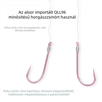 Thousand Carp Lai dupla horog vezetősínnel, kész végszerelék folyóparti horgászathoz, méret 6