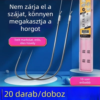 Hiteles horgászati készlet kettős horgokkal, zsinórral és védő hüvellyel édesvízi halakhoz