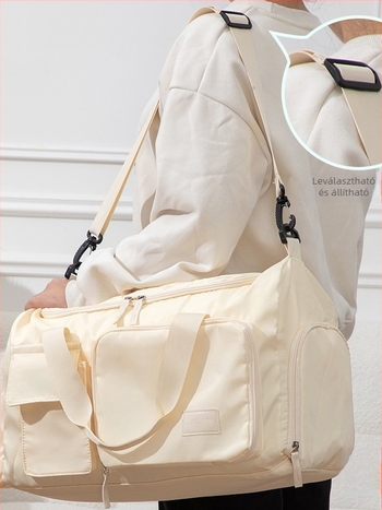 Utazótáska, nagy kapacitású 36–55L, görgőkkel kompatibilis, anyaga nylon 230 kompozit szövet, légáteresztő, kopásálló, vízálló, uniszex, szabadidős utazási stílus