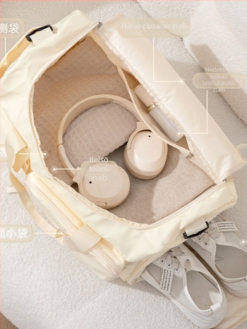 Utazótáska, nagy kapacitású 36–55L, görgőkkel kompatibilis, anyaga nylon 230 kompozit szövet, légáteresztő, kopásálló, vízálló, uniszex, szabadidős utazási stílus