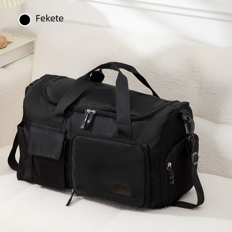 Utazótáska, nagy kapacitású 36–55L, görgőkkel kompatibilis, anyaga nylon 230 kompozit szövet, légáteresztő, kopásálló, vízálló, uniszex, szabadidős utazási stílus