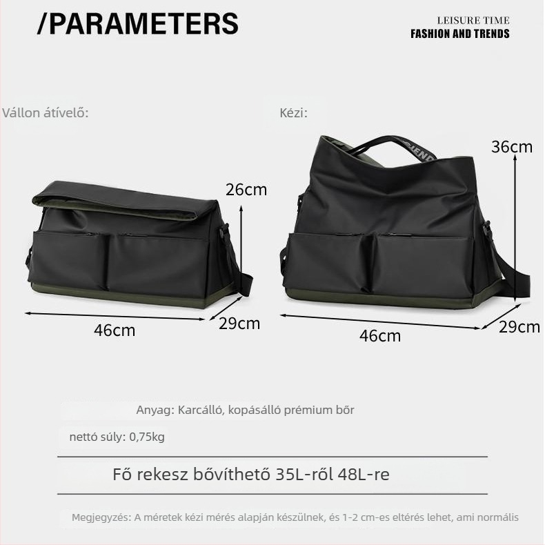 Utazó hátizsák nedves–száraz szétválasztással, PU anyag, 20–35L kapacitás, kopásálló, szabadidős utazásokhoz crossbody hevederrel
