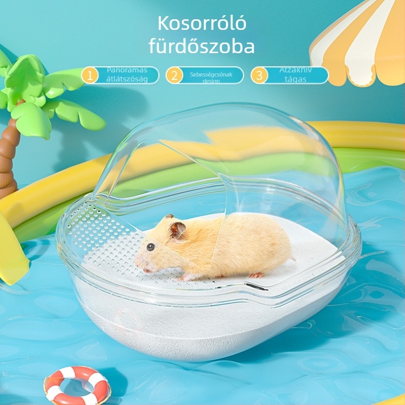 Átlátszó fürdőbox kisállatoknak – műanyag, nem importált, háziállat kellékek