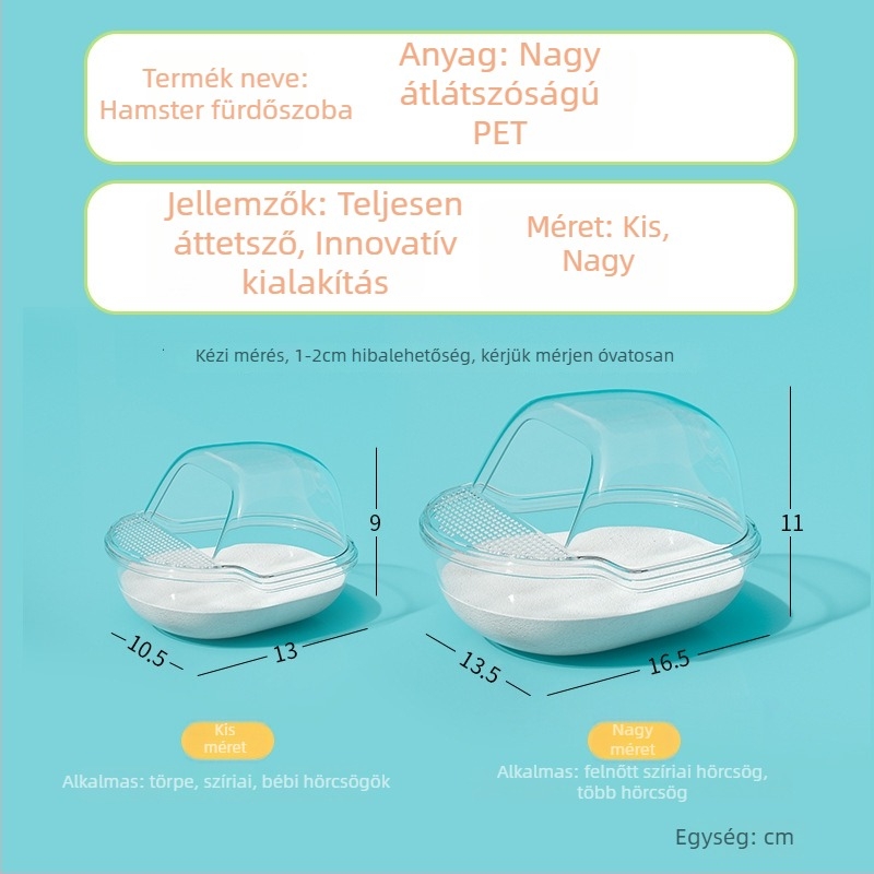 Átlátszó fürdőbox kisállatoknak – műanyag, nem importált, háziállat kellékek