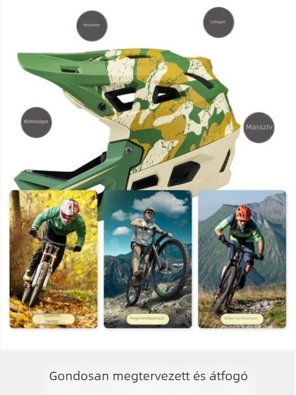 Downhill teljes arcvédős kerékpáros sisak – PC héj + EPS belső héj, uniszex felnőtt, logónyomás elérhető