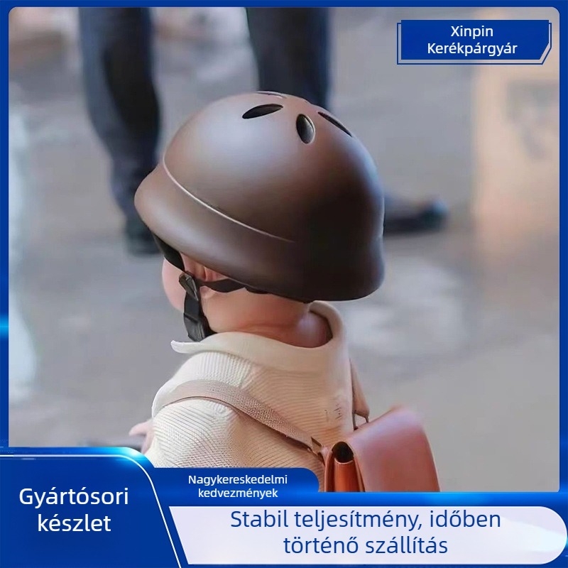 Gyermekeknek készült fél sisak egyensúlyozó robogókhoz, műanyag, logónyomtatás, uniszex