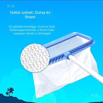 Medence levélgyűjtő háló teleszkópos nyéllel – megerősített mélyvíz felülettisztító eszköz medencékhez és tavakhoz (Cikkszám: tj#y%j#ylznu+lzn%j#u+fg; Kategória: Felfújható medence)