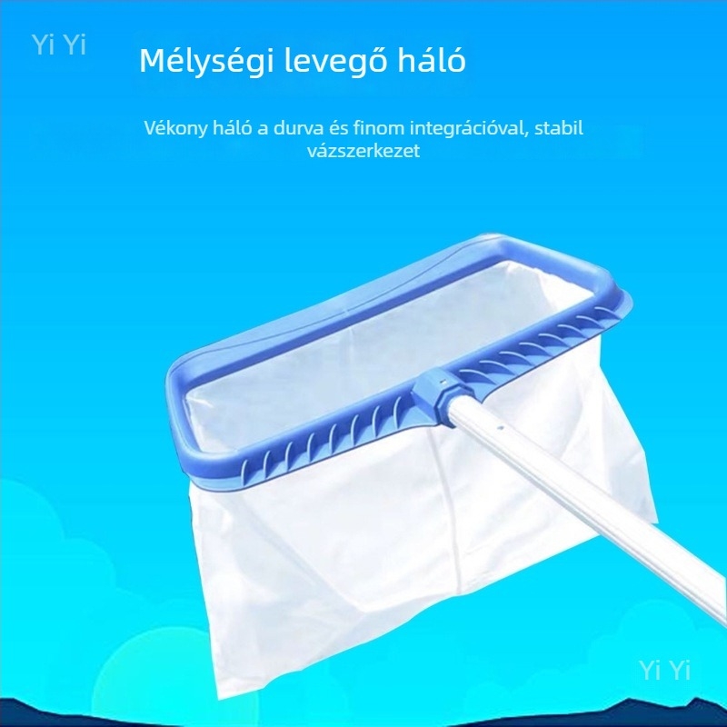 Medence levélgyűjtő háló teleszkópos nyéllel – megerősített mélyvíz felülettisztító eszköz medencékhez és tavakhoz (Cikkszám: tj#y%j#ylznu+lzn%j#u+fg; Kategória: Felfújható medence)