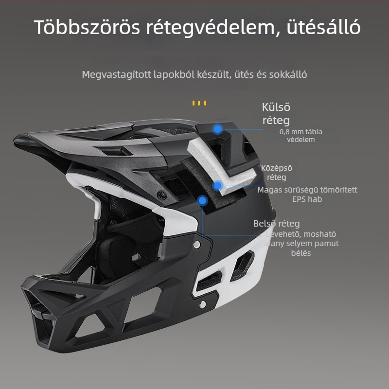 Mountain bike off-road sisak – teljes arcú sisak downhill versenyekhez, PC héj + EPS belső, uniszex felnőtteknek, Zhilian márka, testreszabható minta és logónyomtatás