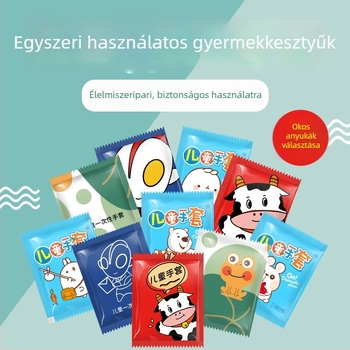 Egyszer használatos polietilen kesztyűk, átlátszóak, normál vastagságúak, logóval testreszabhatóak