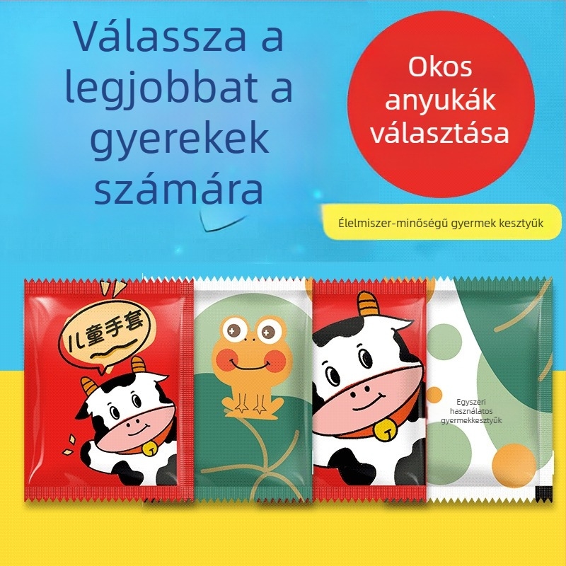 Egyszer használatos polietilen kesztyűk, átlátszóak, normál vastagságúak, logóval testreszabhatóak