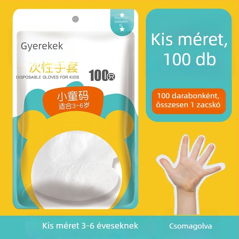 Egyszer használatos polietilen kesztyűk, átlátszóak, normál vastagságúak, logóval testreszabhatóak