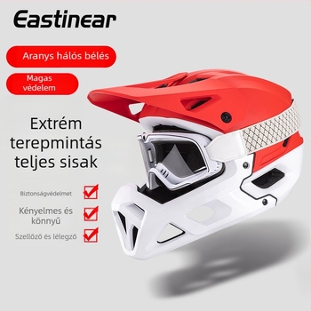 Off-road teljes arcú sisak hegyi kerékpárhoz, uniszex felnőtt, PC héj + EPS bélés + EPP állvédő