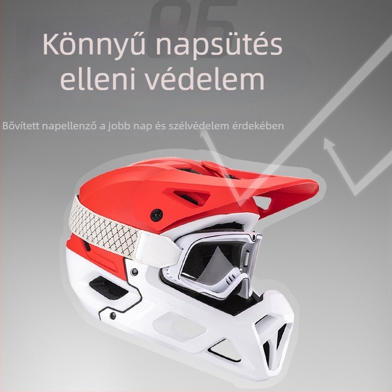 Off-road teljes arcú sisak hegyi kerékpárhoz, uniszex felnőtt, PC héj + EPS bélés + EPP állvédő