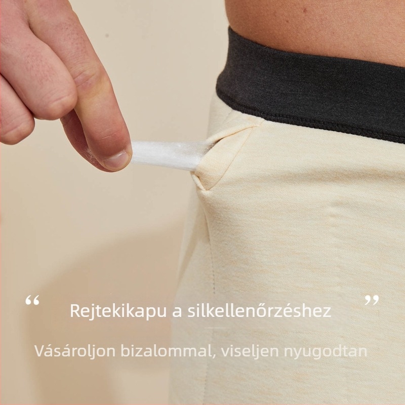 Tangge Selyemmel töltött vastag termo nadrág férfiak és nők számára, középső derekú, karcsúsított fazon, szélálló alsó réteg