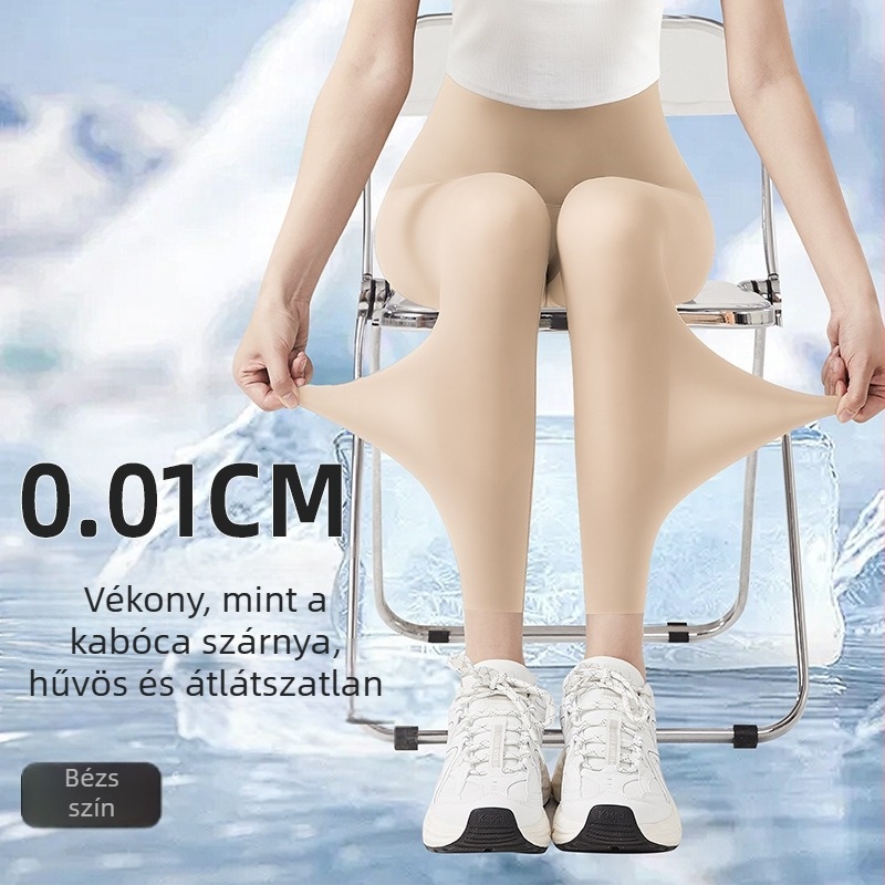 Női ultra vékony cápa leggings, magas derekú, plusz méret, szoros jóga nadrág ice silk anyagból