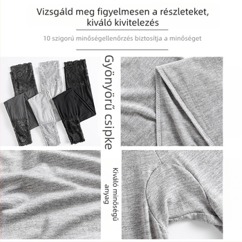 Női modal leggings, plusz méret, capri hossz, vékony, rugalmas, fekete, jóga nadrág tavasz–őszre