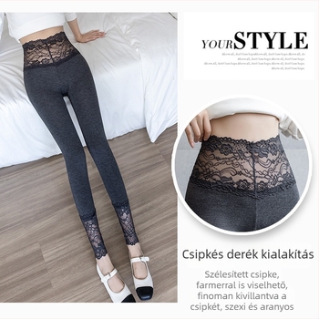 Női modal leggings, plusz méret, capri hossz, vékony, rugalmas, fekete, jóga nadrág tavasz–őszre