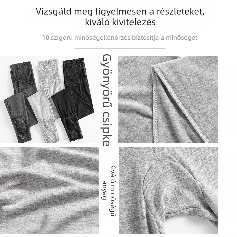 Női modal leggings, plusz méret, capri hossz, vékony, rugalmas, fekete, jóga nadrág tavasz–őszre
