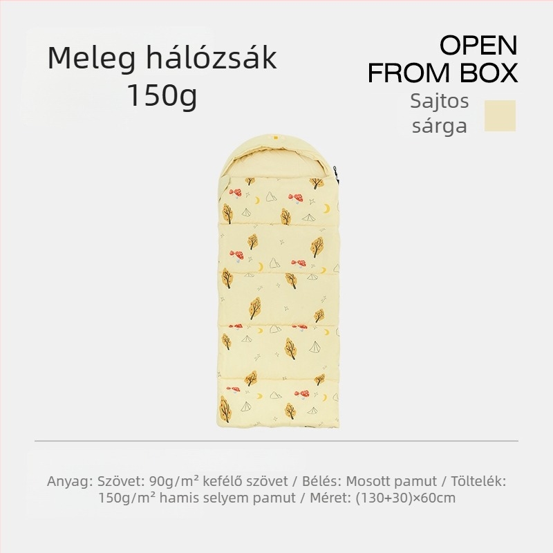 Camping Box Gyerekeknek kültéri mumia-stílusú hálózsák – téli vastag, hidegálló kempingezéshez