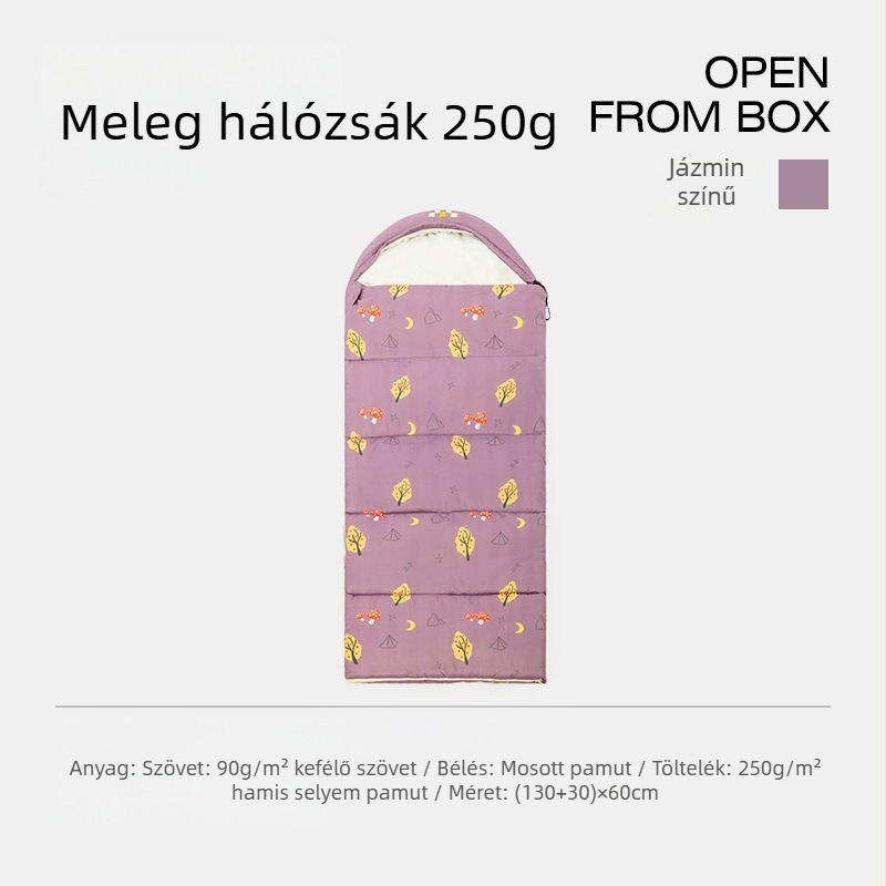 Camping Box Gyerekeknek kültéri mumia-stílusú hálózsák – téli vastag, hidegálló kempingezéshez