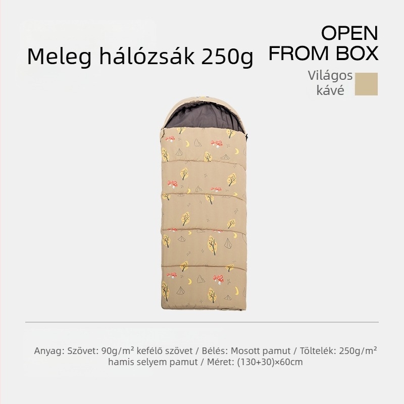 Camping Box Gyerekeknek kültéri mumia-stílusú hálózsák – téli vastag, hidegálló kempingezéshez