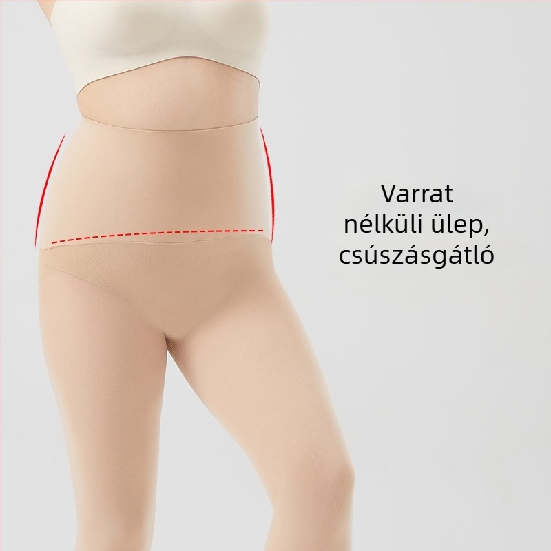 Plusz méretű seamless harisnyanadrág 80D velúr hatású, vastagítás, anti-snag, tavasz–ősz